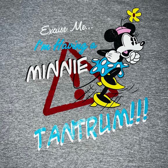 Vintage Disney Minnie Mouse Tantrum gray Short Sleeve T-Shirt 3XL front /back - Picture 5 of 5